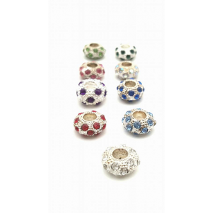 Kraal met groot gat en strass stenen - Luxe