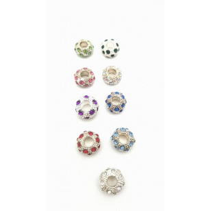 Kraal met groot gat en strass stenen - Luxe