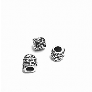 Kraal 10x10mm zilver tibetan