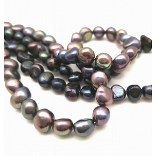 Zoetwater-parels  6mm - zwart/grijs