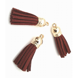 Kwastje Suede Bordeaux Goud