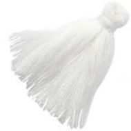 Kwastje - small - wit  3cm