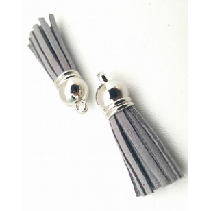 Kwastje Suede Grijs 4cm