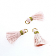Kwastje Nylon 20mm Gold/Pink