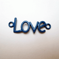 Tusssenstuk Love Blauw 40x12mm