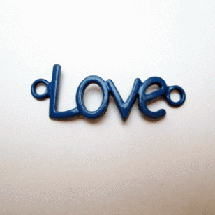 Tusssenstuk Love Blauw 40x12mm