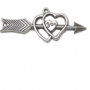 Tussenstuk Harten Pijl 54x20mm