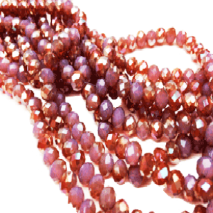 facet AB Crystal roundelle - Half red-purple