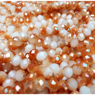 Kralen Crystal 6x4mm AB Burgundy