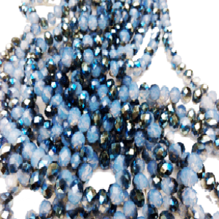 facet AB Crystal roundelle - transparant white green