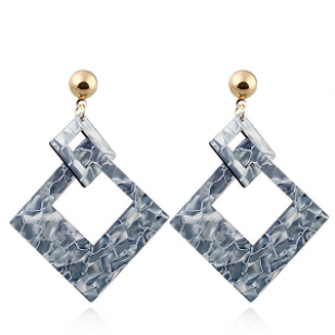 Oorbellen-Acetate-Vierkant-Grijs