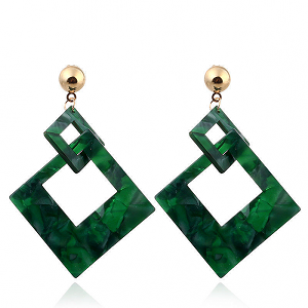 Oorbellen-Acetate-vierkant-Groen