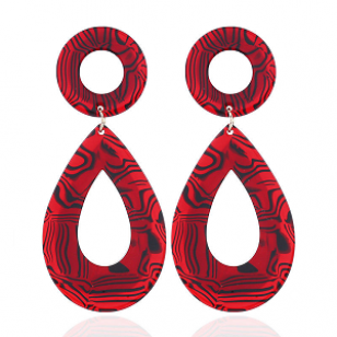Oorbellen-Acetate-Rood