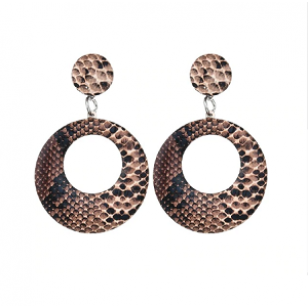 Oorbellen Slangenprint Bruin