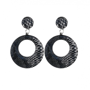 Oorbellen Slangenprint Zwart