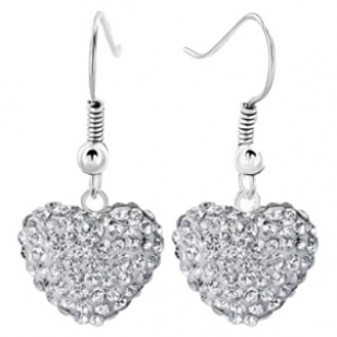 Oorbellen Strass Hart Clear