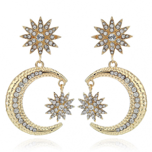 Oorbellen-Maan-Ster-Goud