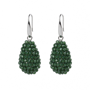 Oorbellen Crystal Groen Druppel