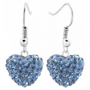 Oorbellen Strass Hart Blauw