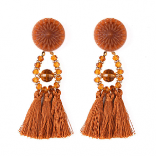 Oorbellen-Kwast-Festival-Bruin Oorbellen-Kwast-Festival-Bruin