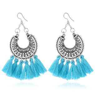 Oorbellen-Kwastjes-Turqouise