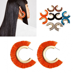 Oorbellen-Creolen-Waaier-Oranje
