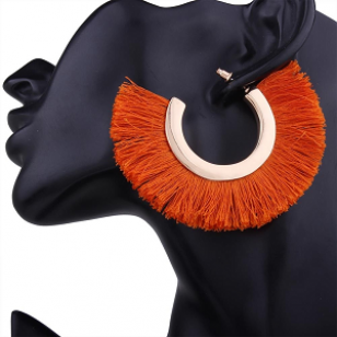 Oorbellen-Creolen-Waaier-Oranje