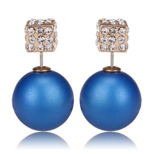 Oorbellen Dots Matt Blue