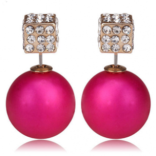 Oorbellen Dots Matt Red
