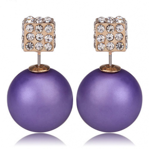 Oorbellen Dots Matt Purple