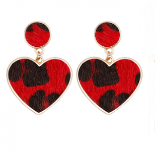 Oorbellen Tijgerprint Rood