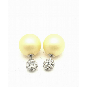 Oorbellen Dot Zachtgeel Chrystal