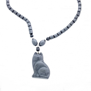 Ketting Poes-Kat Hematiet