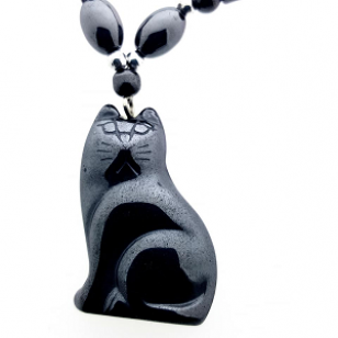 Ketting Poes-Kat Hematiet