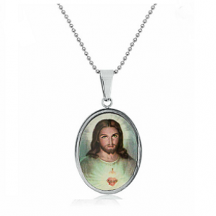 Ketting RVS Jezus Resin