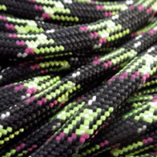 Paracord 4mm Zwart Neon 10mtr