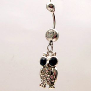 Piercing uil zilverkleurig