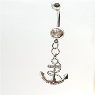 Piercing anker zilver