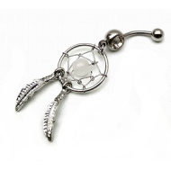 Navel piercing Dromen vanger  wit