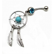 Navel piercing - Dromen vanger  Turqouise /Ibiza