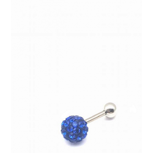 Helix - Piercing  6mm  Blauw - met kristallen 