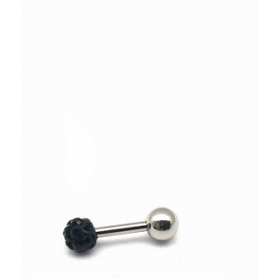 Helix piercing met kristallen - 4mm  Zwart