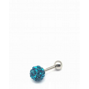 Helix Piercing met kristallen - 6mm - Peacock Blue