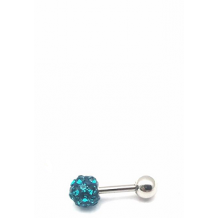 Helix - Piercing met kristallen - 5mm - Peacock blue