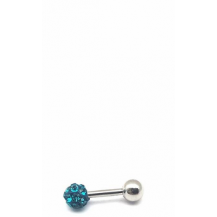 Helix - piercing met kristallen - Peacock Blue - 4mm