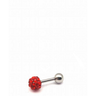 Helix Piercing met kristallen - 5mm  Rood