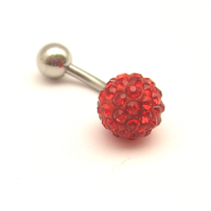 Piercing shamballa klein rood