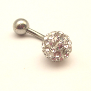 Piercing shamballa klein wit