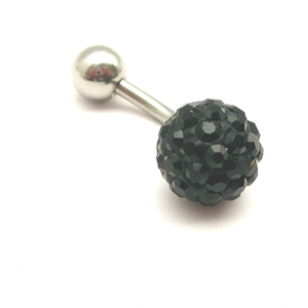 Piercing shamballa klein zwart