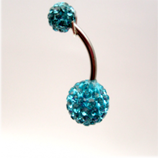 Piercing shamballa lichtblauw